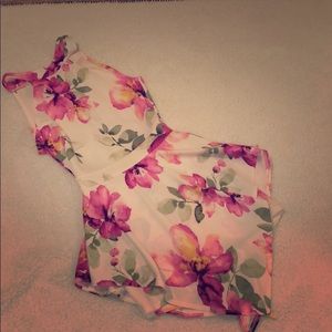 Ivory floral ruffle romper
